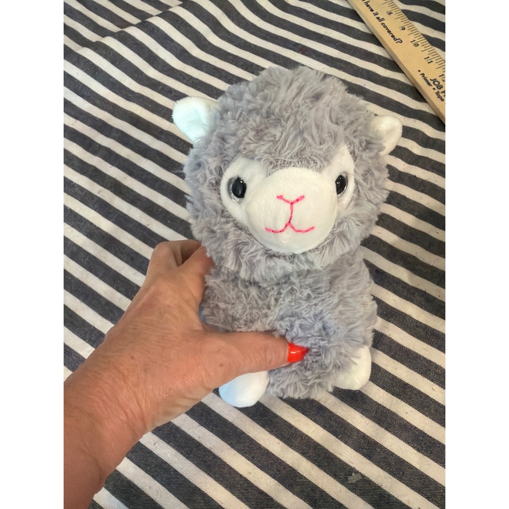 Homerbest Grey Llama Alpaca Plush Stuffed Animal Soft Shaggy Toy 7 Inch